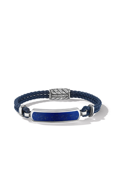 David Yurman Station Blue Leather Bracelet with Lapis Lazuli 11 11 NY