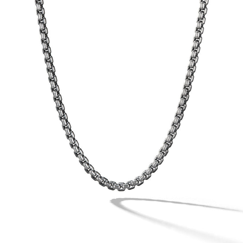 David Yurman Box Chain Necklace in Darkened Stainless Steel, 4mm
