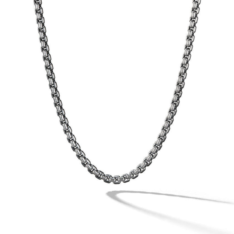 David Yurman Box Chain Necklace in Darkened Stainless Steel, 4mm