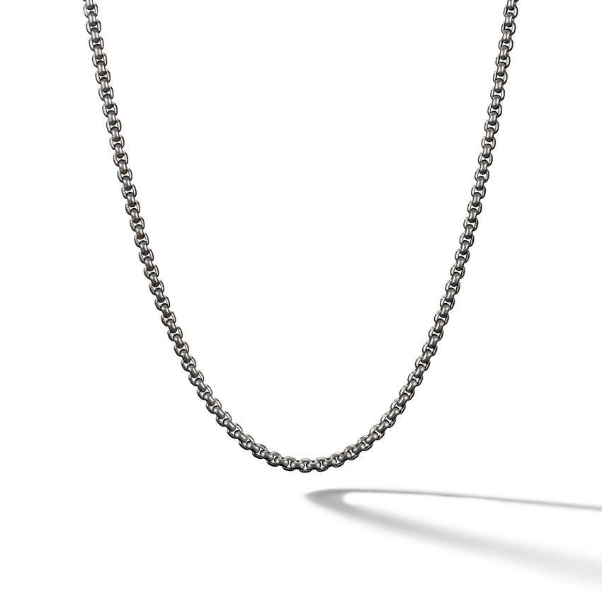 David Yurman Box Chain Necklace in Grey Titanium, 2.7mm