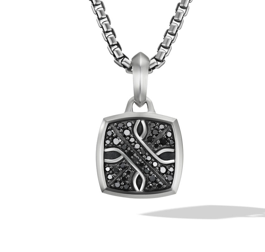 David Yurman Armory® Amulet in Sterling Silver with Black Diamonds, 28.3mm