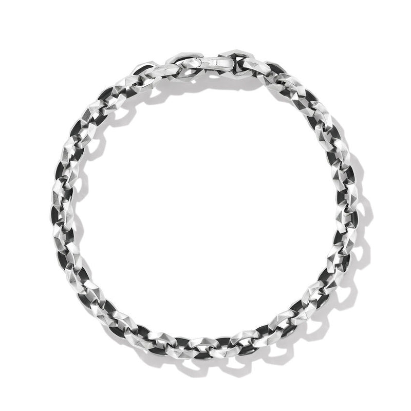 David Yurman Torqued Faceted Chain Link Bracelet in Sterling Silver, 7mm