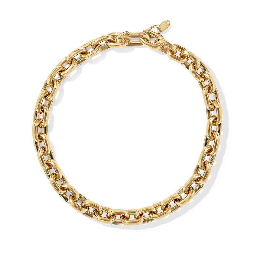 David Yurman Deco Chain Link Bracelet in 18K Yellow Gold, 6.5mm