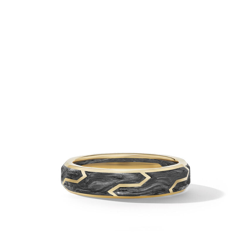 David Yurman Forged Carbon Band Ring in 18K Yellow Gold, 6mm
