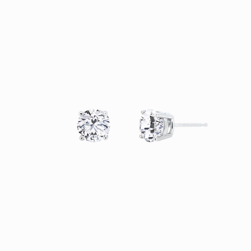 Lab Diamond Round Solitaire Stud Earrings White Gold (1.44 ct. tw.)