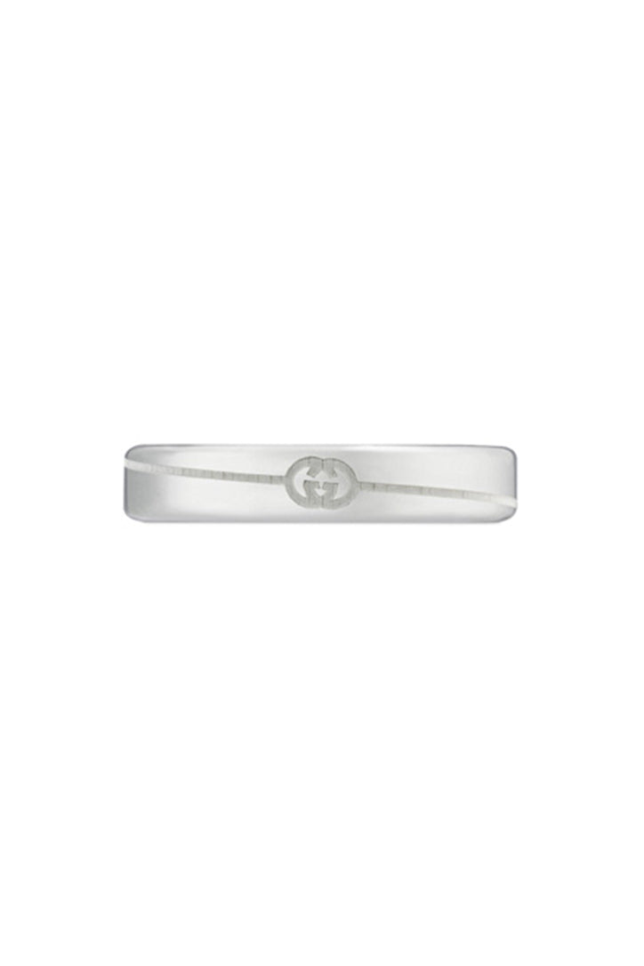 Gucci Ring Interlocking G 4mm Diagonal G Band SIZE 6 YBC774049001012