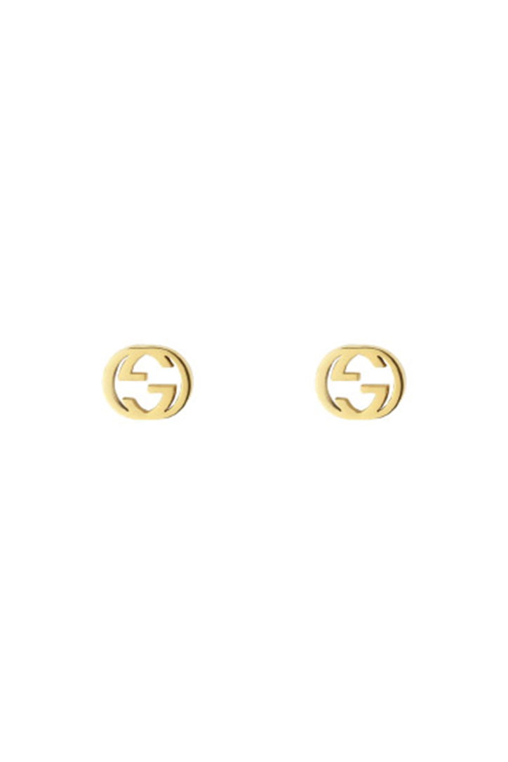 Gucci 18k Yellow Gold Interlocking G Stud Earrings YBD662111001