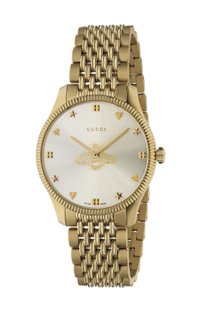 Gucci G-Timeless Ladies 36mm Bee Gold Tone Watch YA1264155