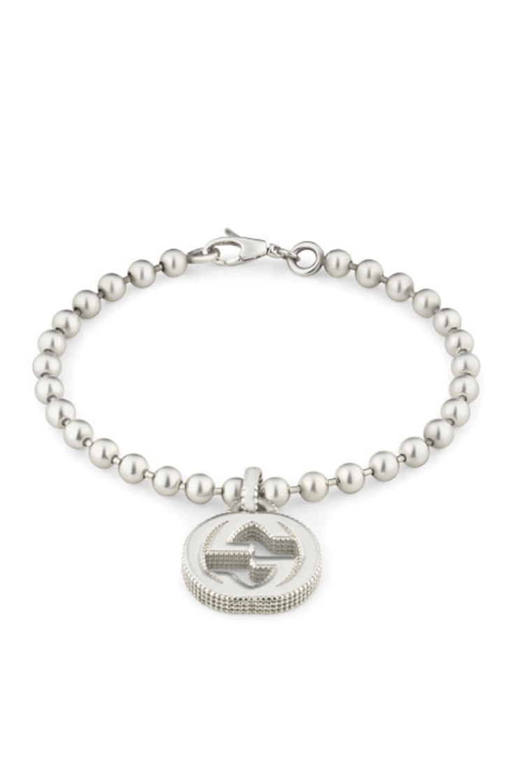 Gucci Sterling Silver Interlocking G Boule Bracelet 7in YBA4792260018