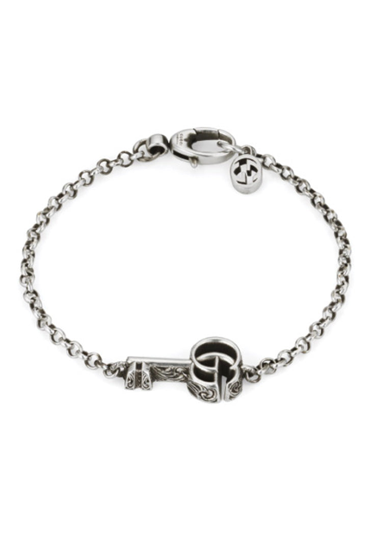 Gucci Sterling Silver GG Marmont Key Bracelet 7in YBA632207001018