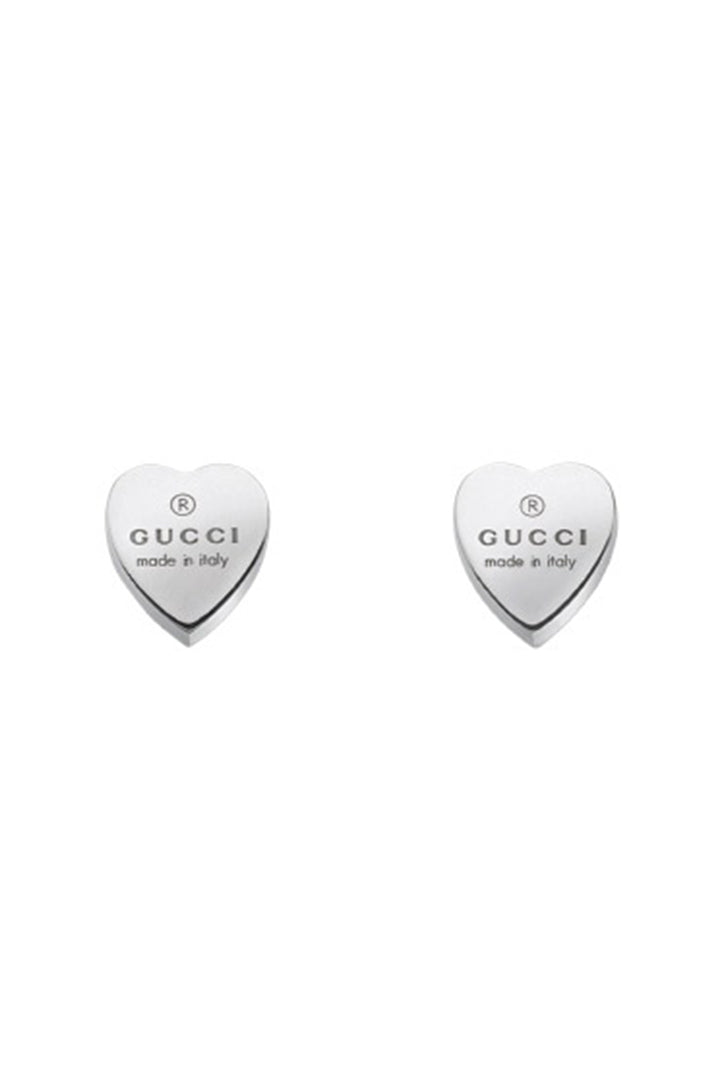 Gucci Sterling Silver Gucci Trademark Heart Earrings YBD223990001