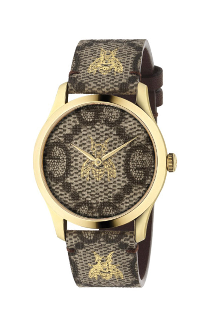 Gucci G-Timeless Ladies 38mm Bee Gold Tone Watch YA1264068A