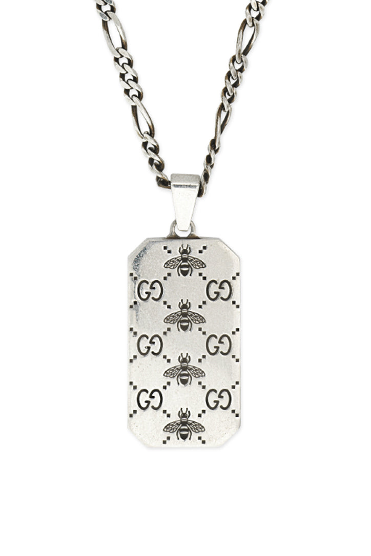 Gucci Signature Bee Motif Dog Tag Necklace YBB72826500100U
