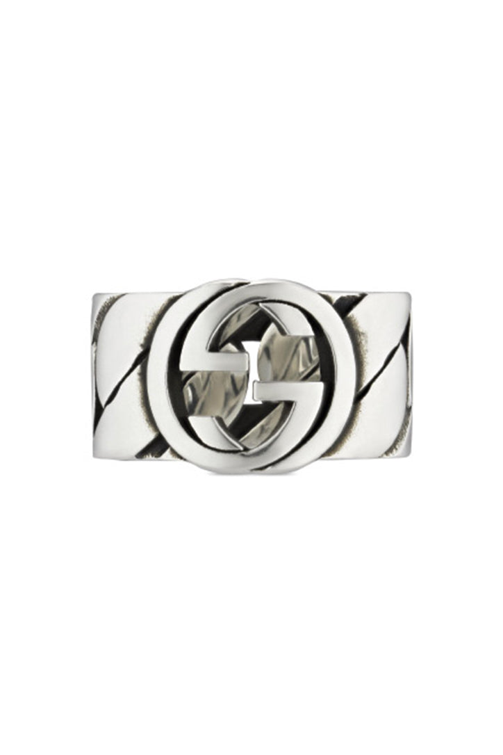 Gucci Sterling Silver 10mm Interlocking G Ring Size 11 YBC661518001025 - FINAL SALE