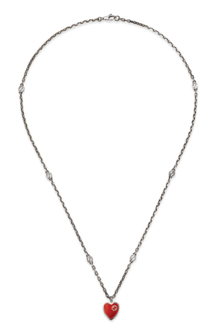 Gucci Sterling Silver Trademark Heart Bracelet Size 6.5in YBA223513001017