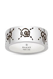 Gucci Sterling Silver 9mm Ghost Ring Size 10 YBC455318001022