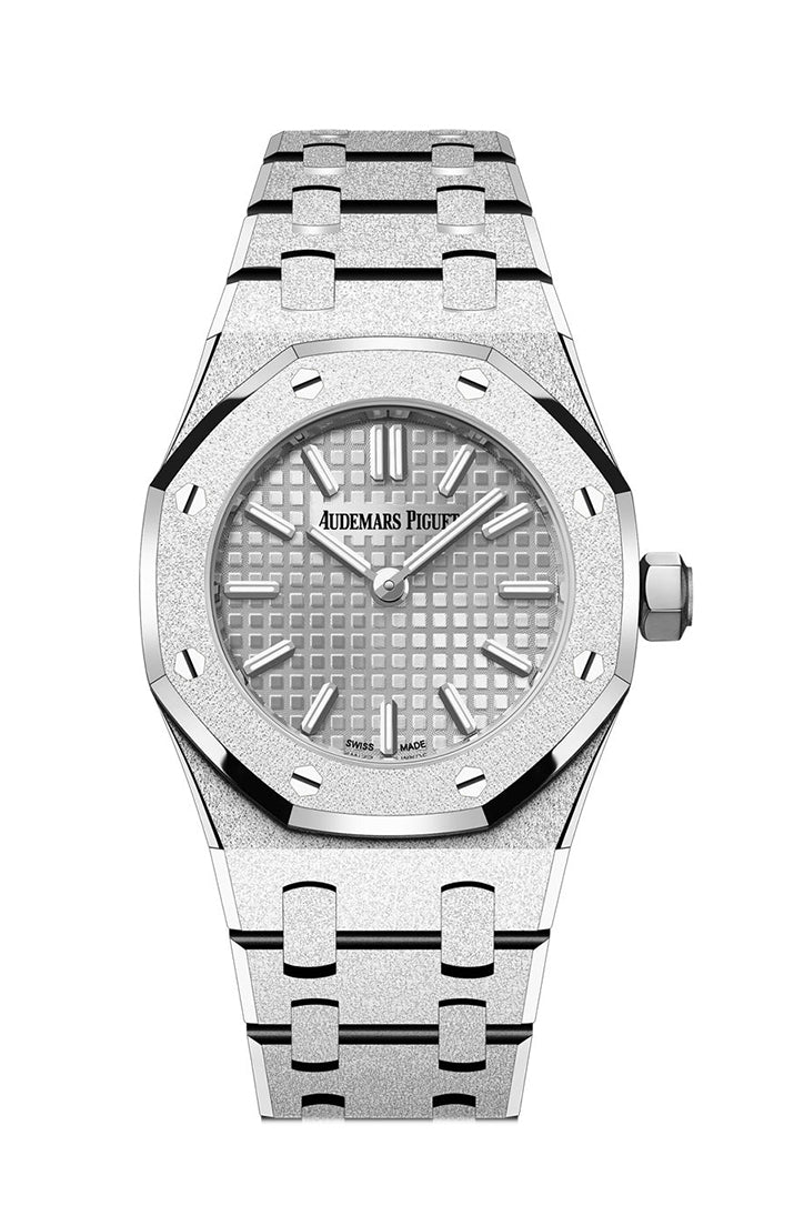 Audemars Piguet Royal Oak Mini Frosted Gold Quartz White Gold Dial 67630BC.GG.1312BC.01