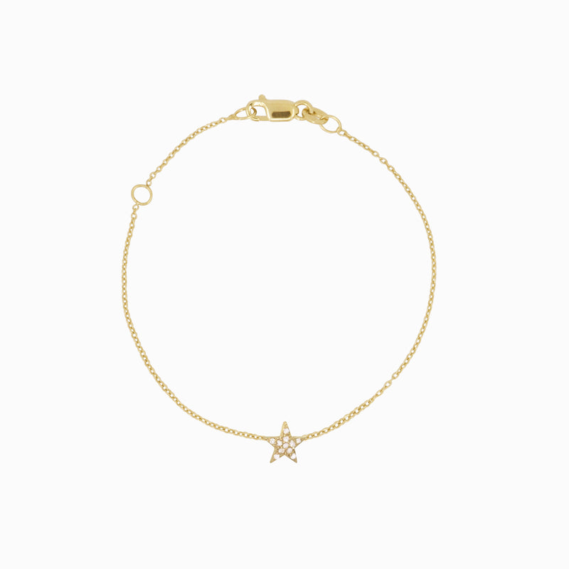 BY LIME Star U Pavé Diamond Bracelet 14K Solid Gold