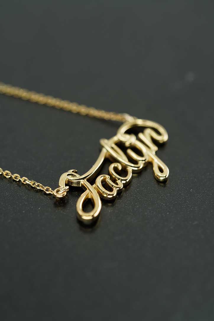Jaclyn Nameplate Necklace 14K Yellow Gold CMM
