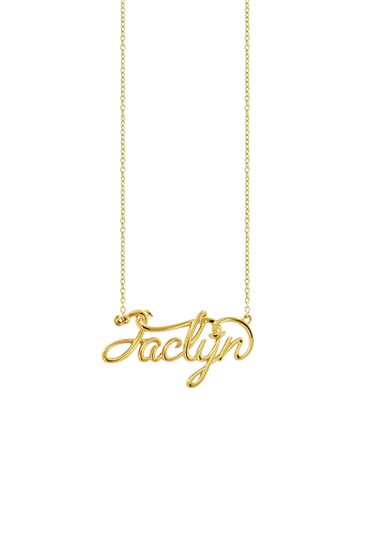 Jaclyn Nameplate Necklace 14K Yellow Gold CMM