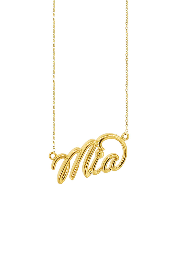 Mia Nameplate Necklace 14K Yellow Gold CMM