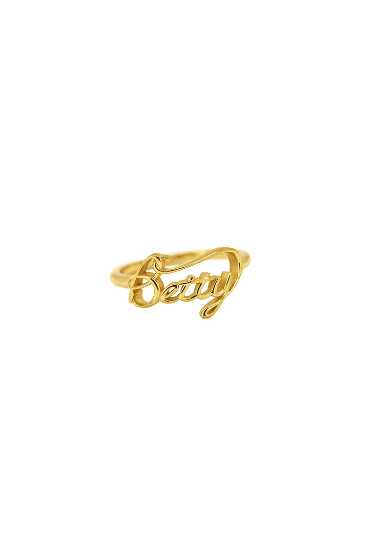 Betty Nameplate Ring 14K Yellow Gold CMM
