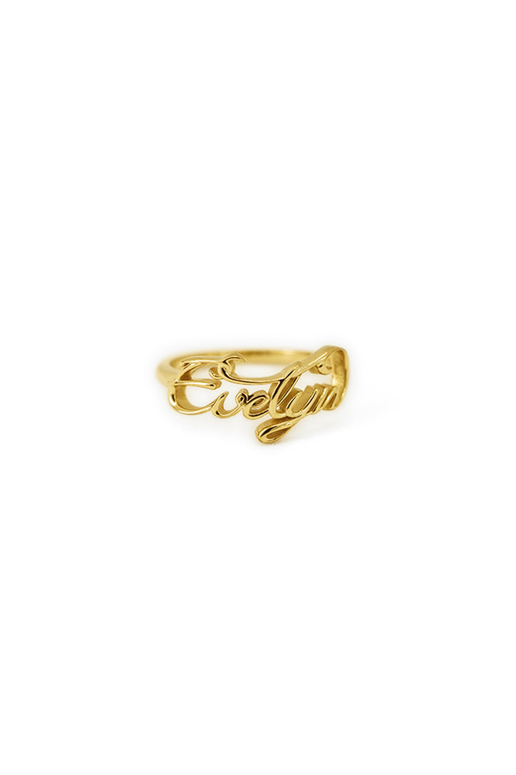 Evelyn Nameplate Ring 14K Yellow Gold CMM