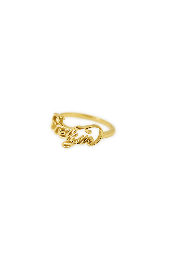 Evelyn Nameplate Ring 14K Yellow Gold CMM