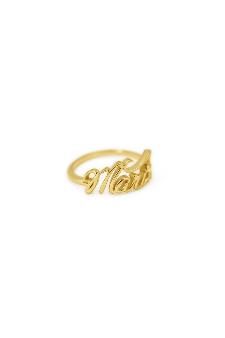 Maria Nameplate Ring 14K Yellow Gold CMM