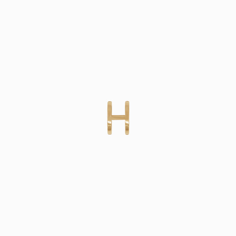 Eclipse H Initial Letter Charm 14K Gold