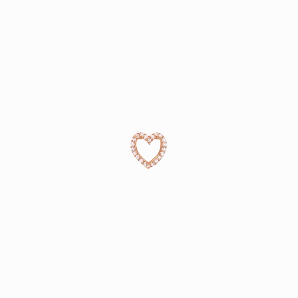 Eclipse Open Heart Diamond 14k Rose Gold Charm