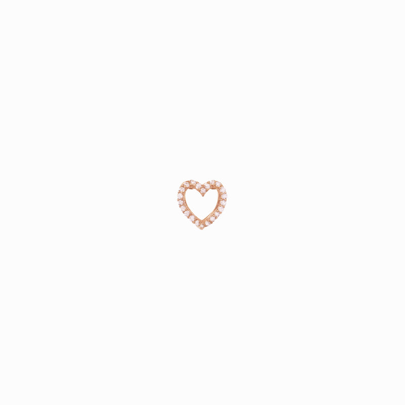 Eclipse Open Heart Diamond 14k Rose Gold Charm