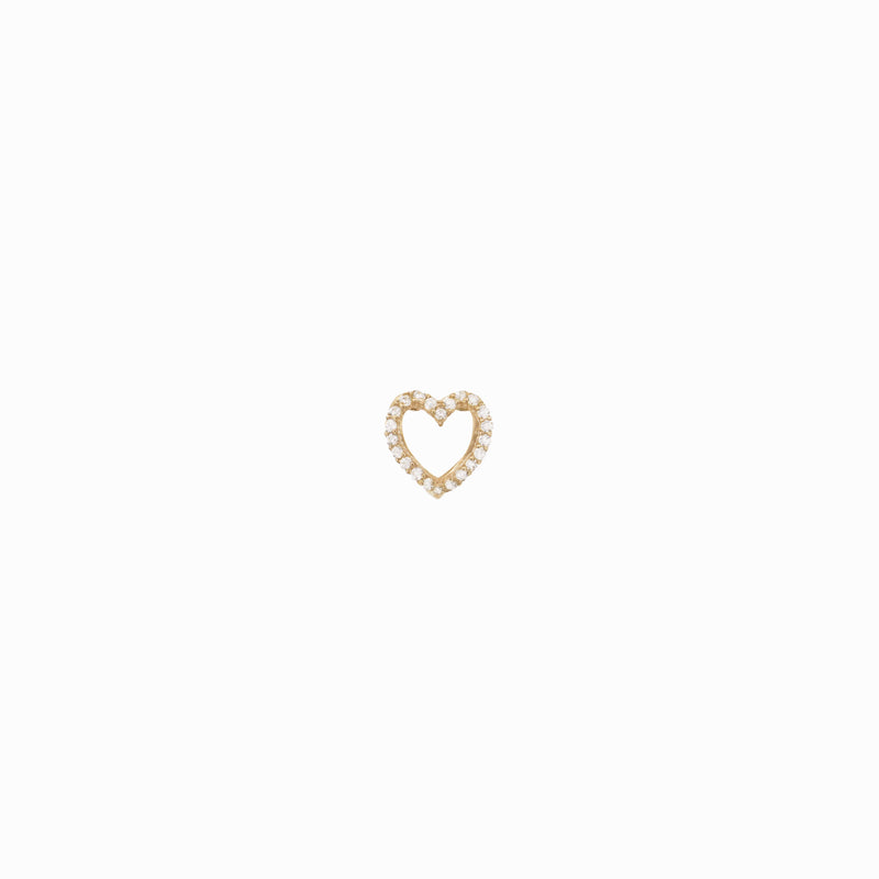 BY LIME Eclipse Open Heart Pavé Lab Diamond Charm 10K Gold
