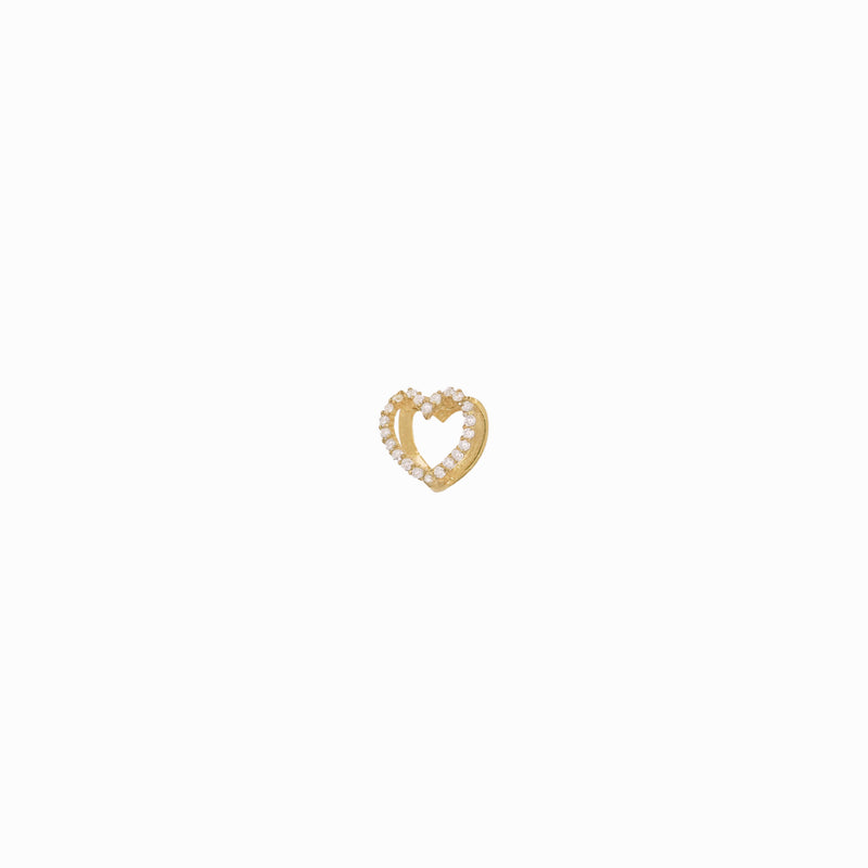BY LIME Eclipse Open Heart Pavé Diamond Charm 10K Gold