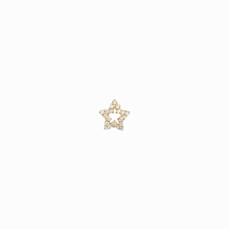 Eclipse Star Pavé Diamond Charm Gold