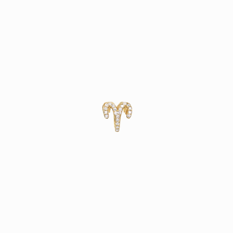 Eclipse Aries Zodiac Pavé Diamond Gold Charm