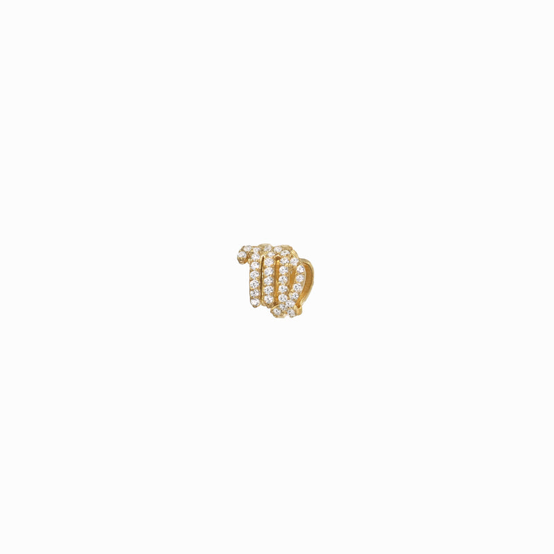 Eclipse Virgo Zodiac Pavé Diamond Gold Charm
