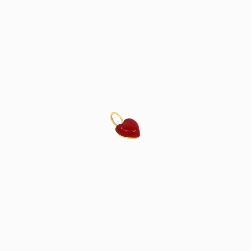 Full Heart Enamel Charm 14K Solid Gold