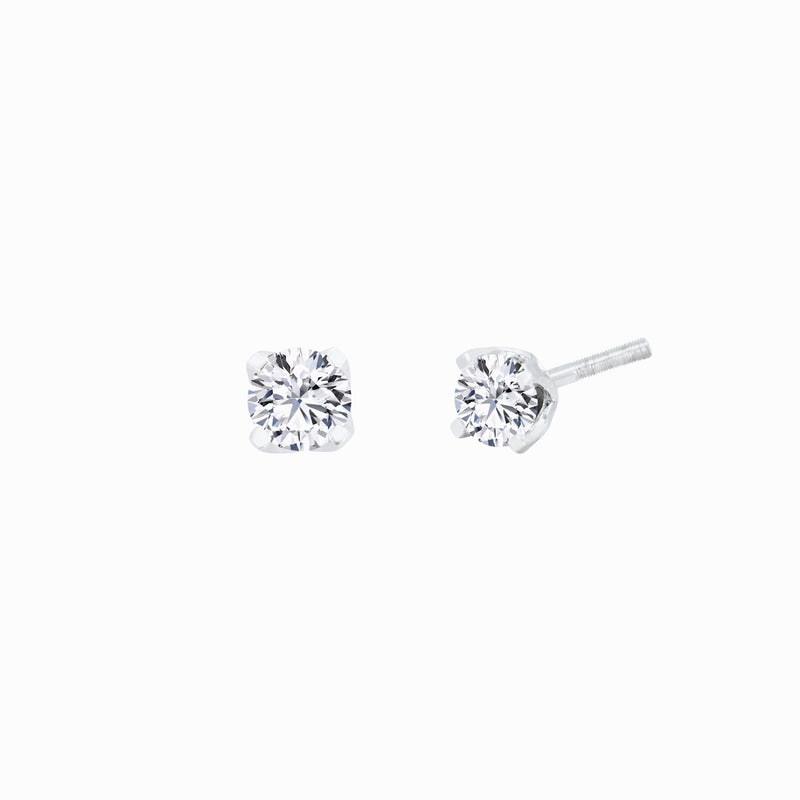 Lab Diamond Round Solitaire Stud Earrings 10K White Gold (0.51 ct. tw.)