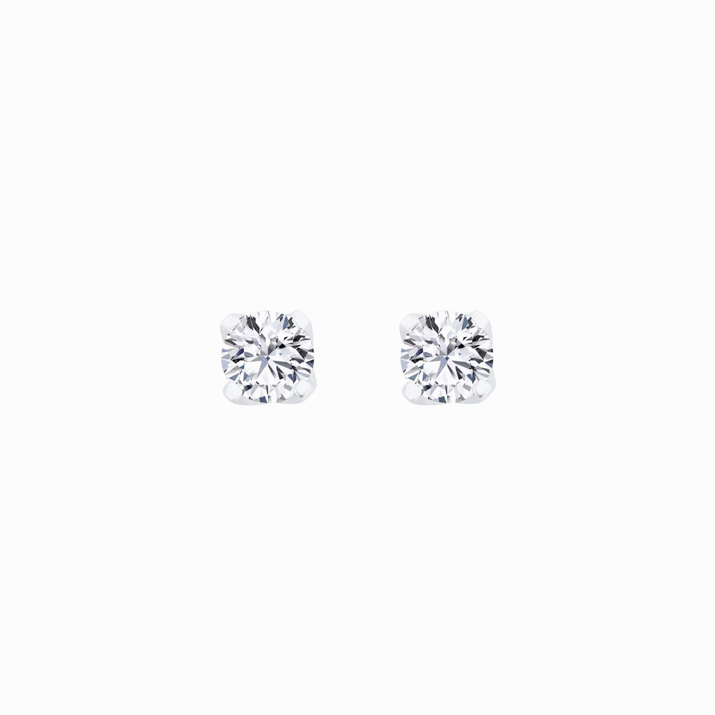 Lab Diamond Round Solitaire Stud Earrings 10K White Gold (0.51 ct. tw.)