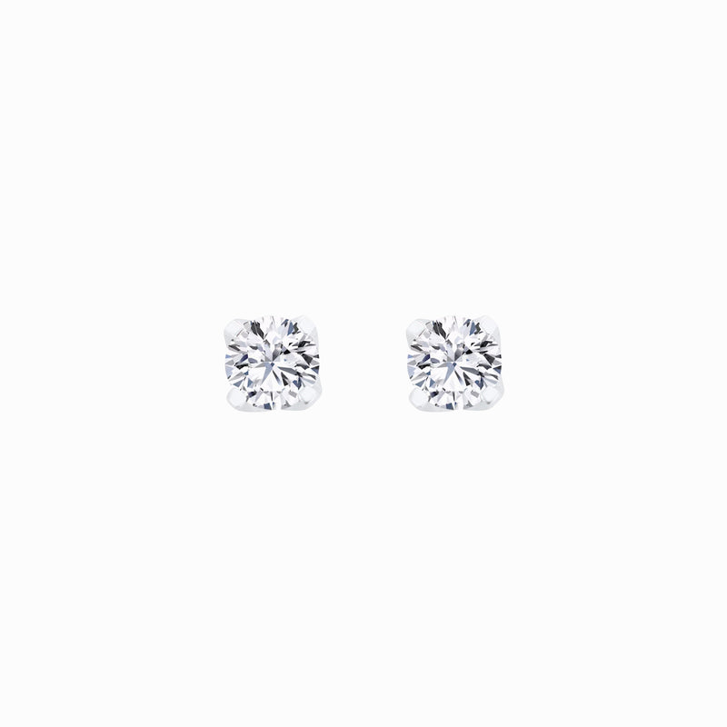 Lab Diamond Round Solitaire Stud Earrings 10K White Gold (0.51 ct. tw.)