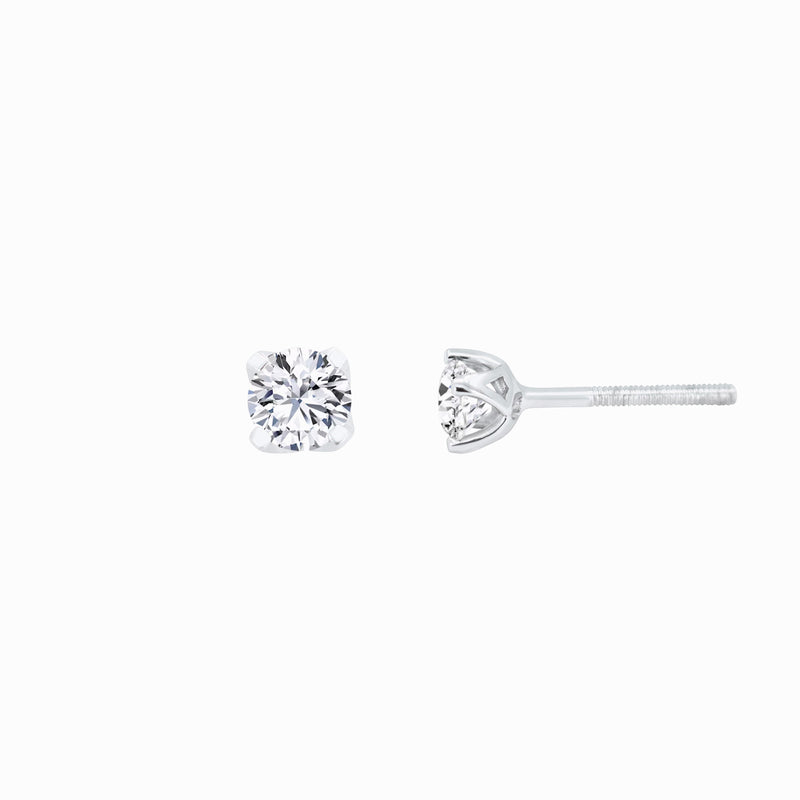 Lab Diamond Round Solitaire Stud Earrings 10K White Gold (0.51 ct. tw.)