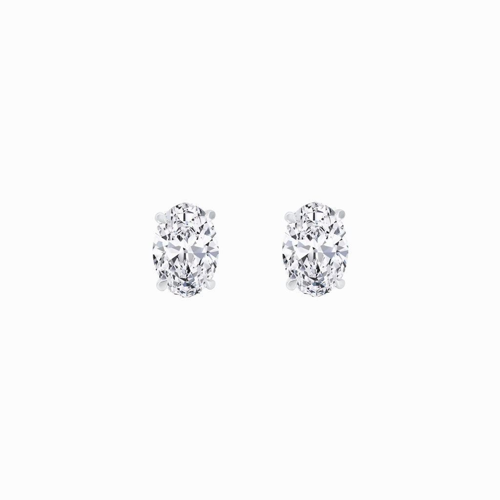Lab Diamond Oval Stud Earrings 18K White Gold (2.08 ct. tw.)