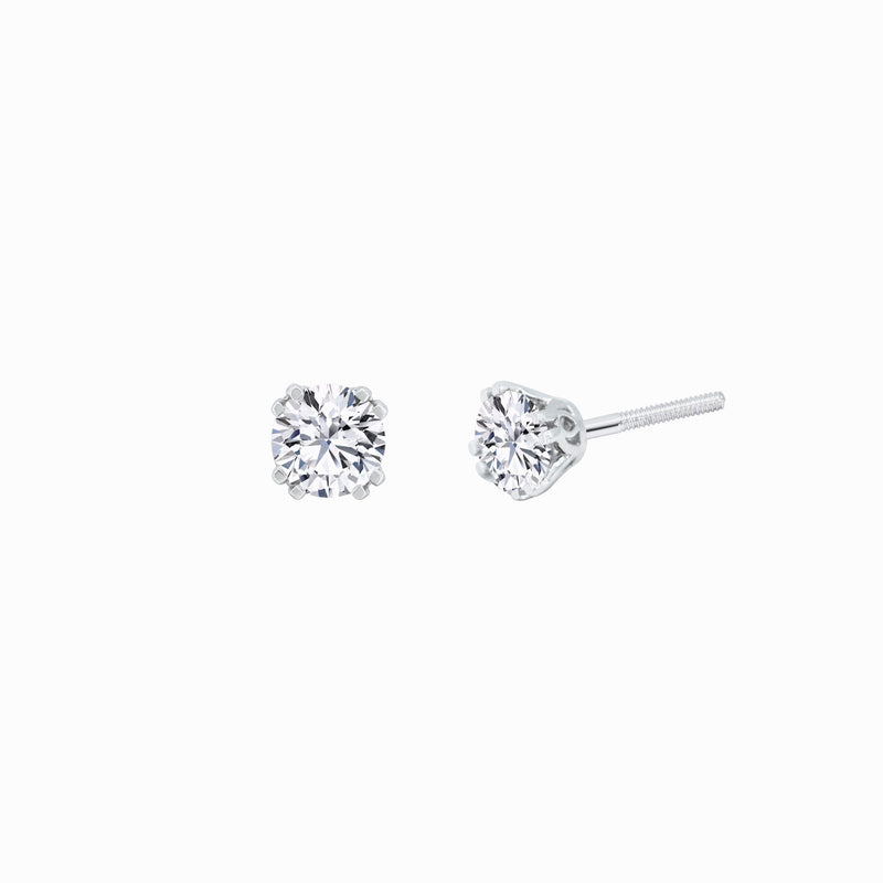 Lab Diamond Round Solitaire Stud Earrings 10K Gold (1.03ct. tw.)