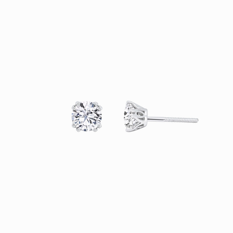 Lab Diamond Round Solitaire Stud Earrings 10K Gold (1.03ct. tw.)