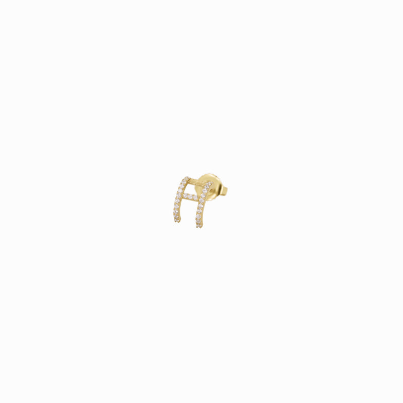 Eclipse H Initial Letter Diamond Earring