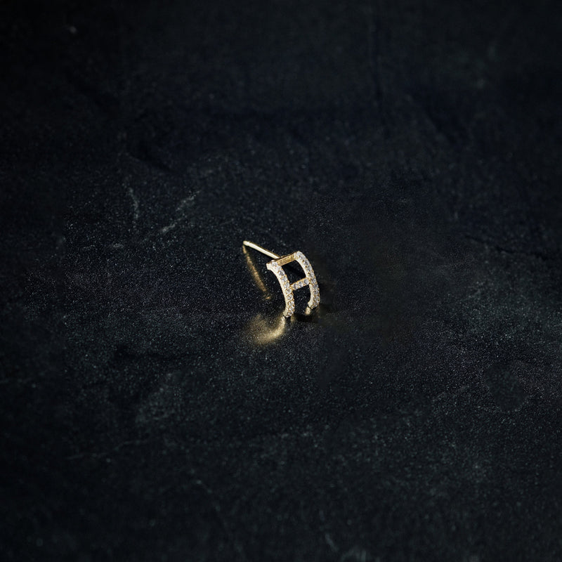 Eclipse H Initial Letter Diamond Earring