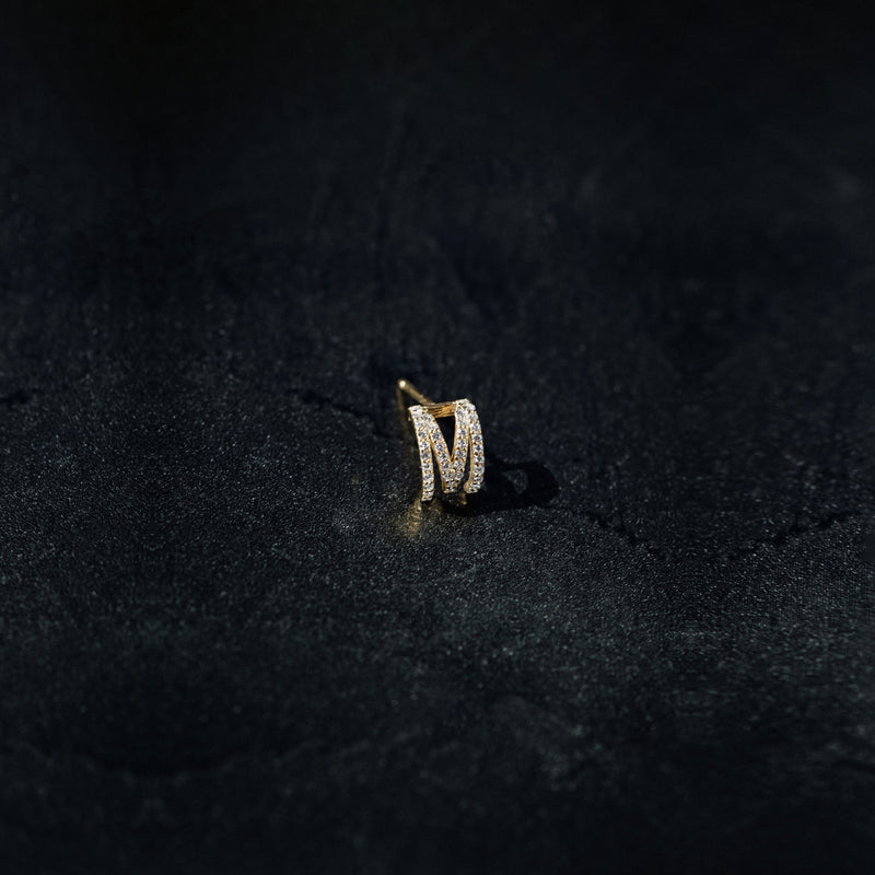 Eclipse M Initial Letter Diamond Earring