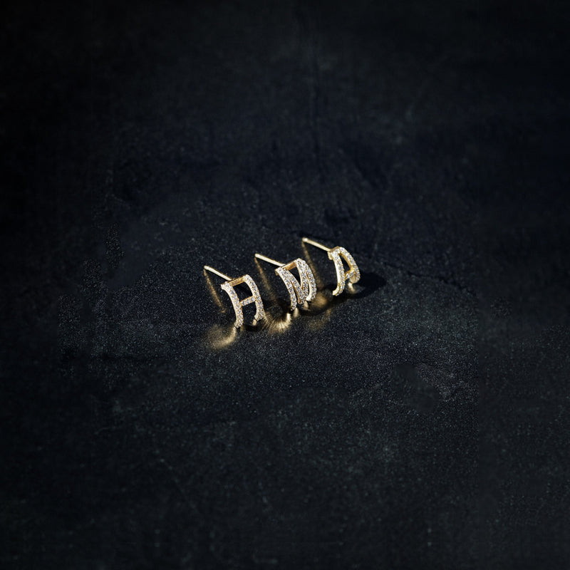 Eclipse H Initial Letter Diamond Earring