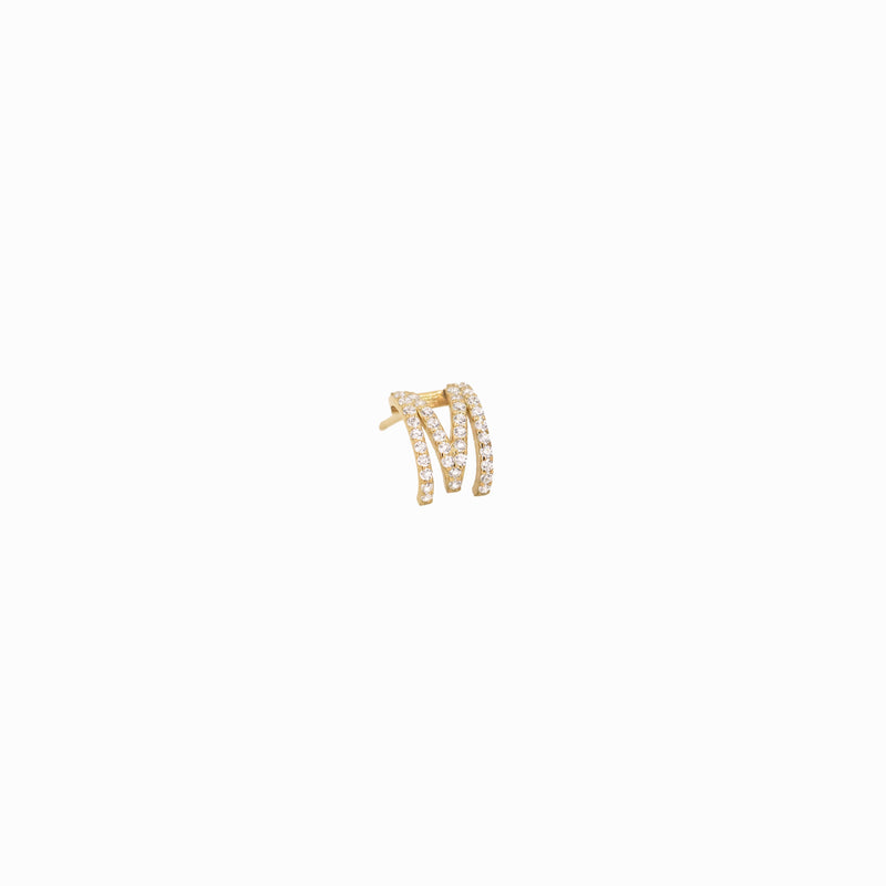 BY LIME Eclipse M Initial Letter Lab Diamond Earring 14K Gold